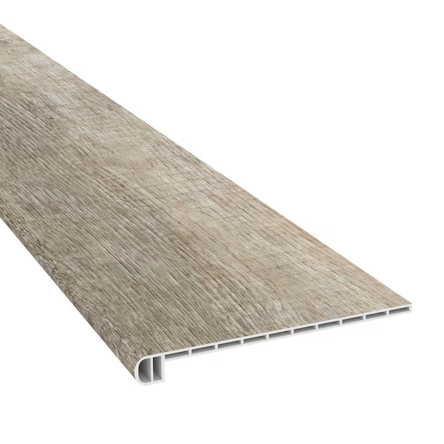 CALI Aqua Tough 49.8-in x 12.2-in x 1.73-in Dusty Dune Vinyl Reversible return Bullnose Stair Tread