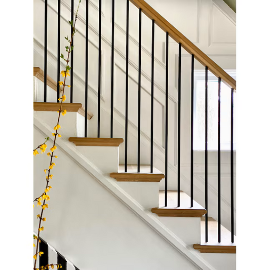 L.J. Smith Stair Systems 44-in x 0.5-in Matte Black Wrought Iron Pin Top Stair Baluster
