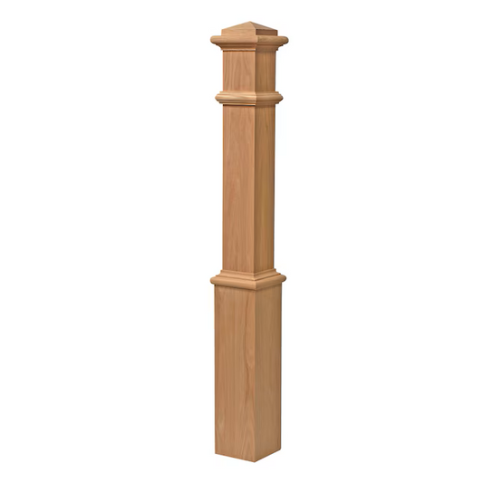 L.J. Smith Stair Systems 5.5-in x 56-in Unfinished Red oak Starting Stair Newel Post