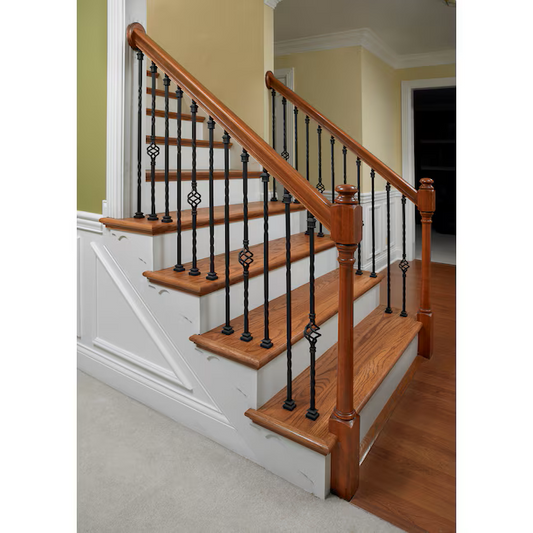 L.J. Smith Stair Systems 44-in x 0.5-in Black Wrought Iron Single Basket Stair Baluster